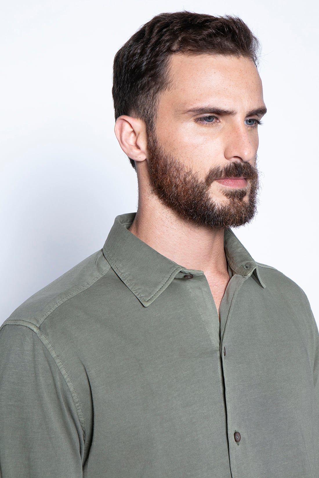 CAMISA JERSEY GARMENT DYED F GREEN - 3