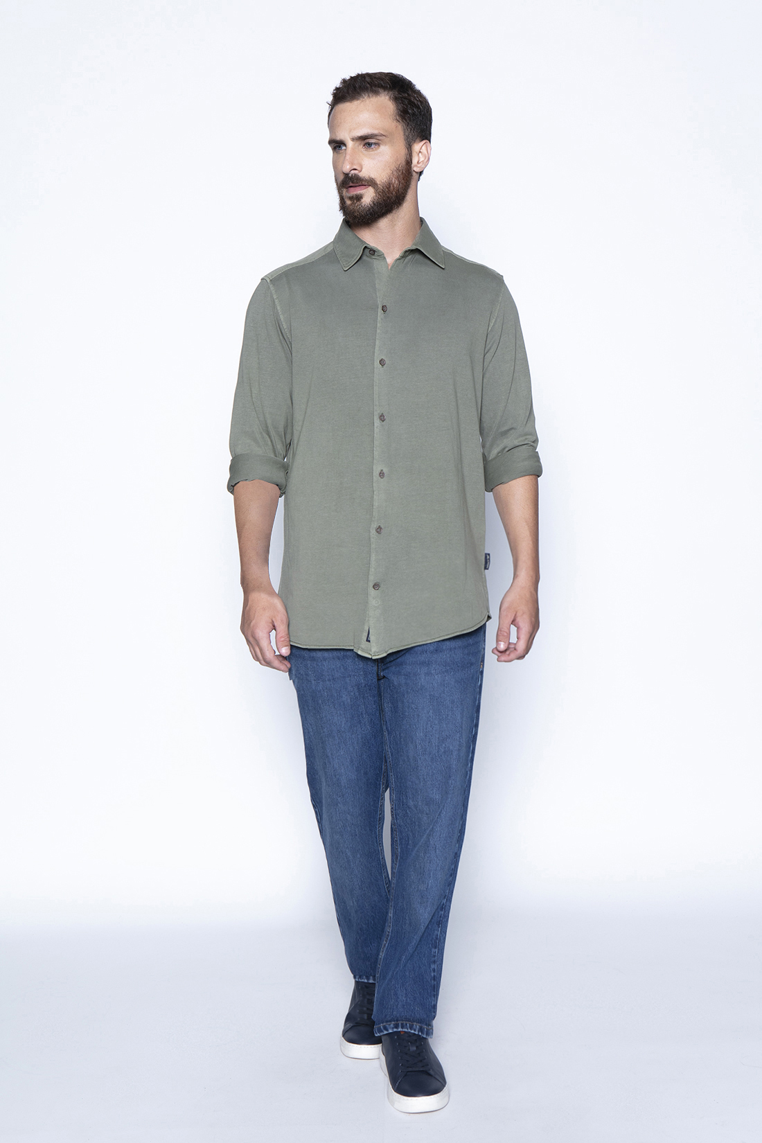 CAMISA JERSEY GARMENT DYED F GREEN - 4