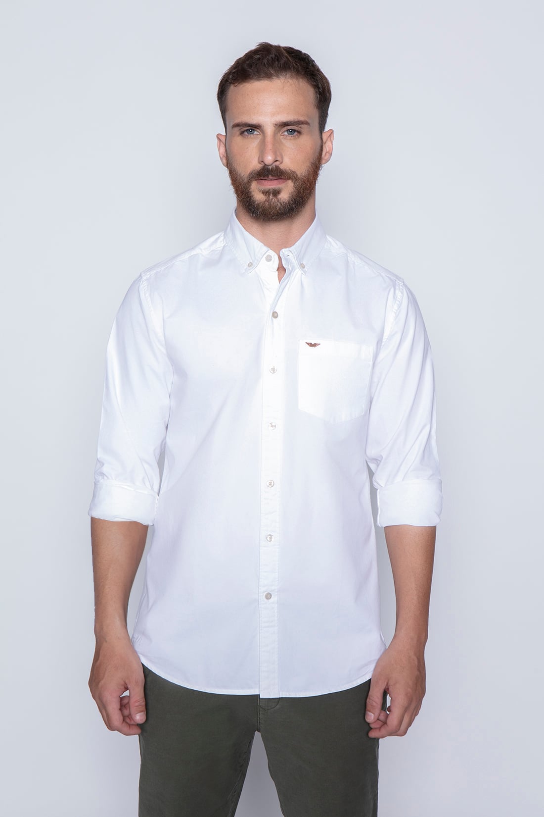 CAMISA GARMENT DYED SPORT FJ WHITE - 1