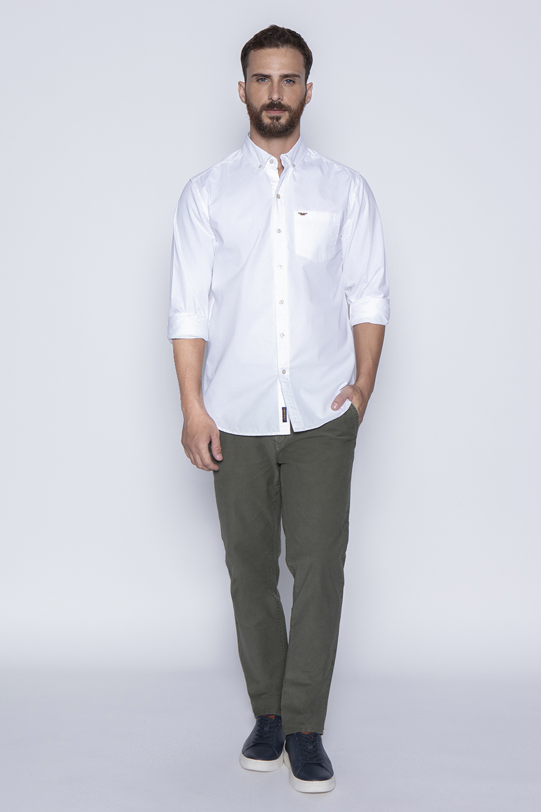 CAMISA GARMENT DYED SPORT FJ WHITE - 4