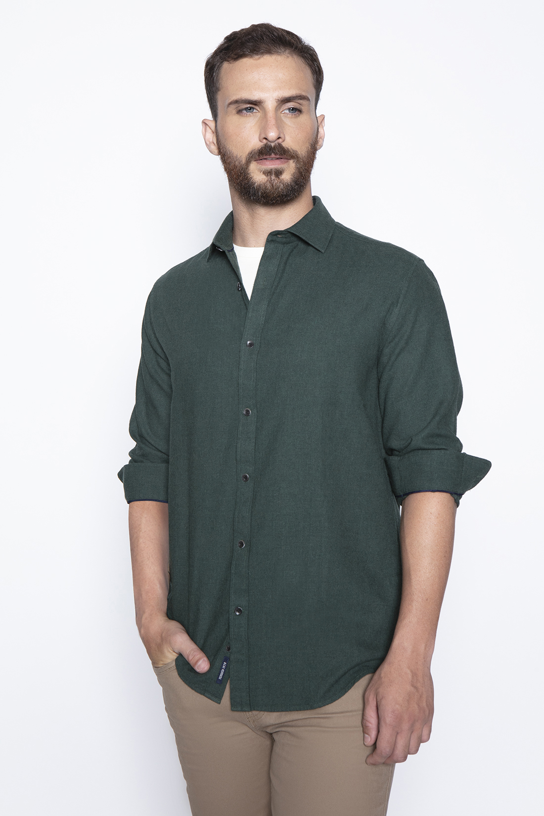 CAMISA SPORT F GREEN MELANG - 1