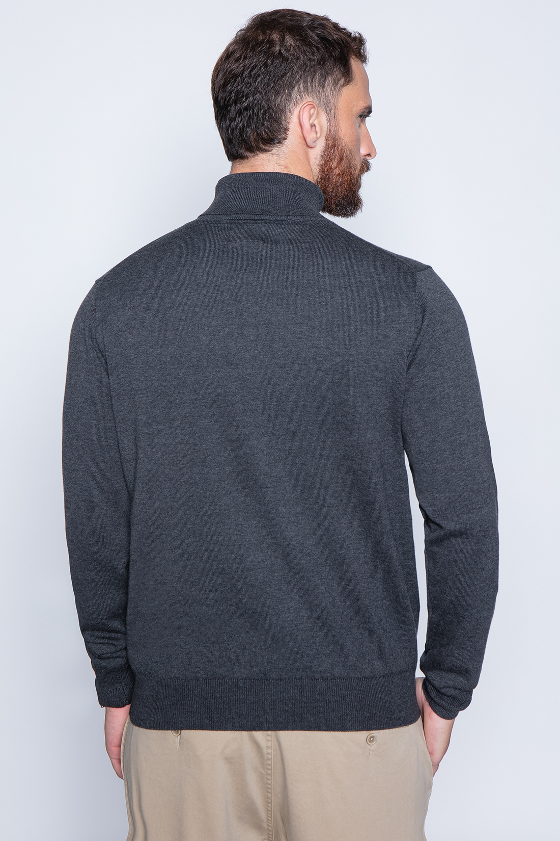 SWEATER SMART CASUAL TURTLE NECK GRAPHITE - 2