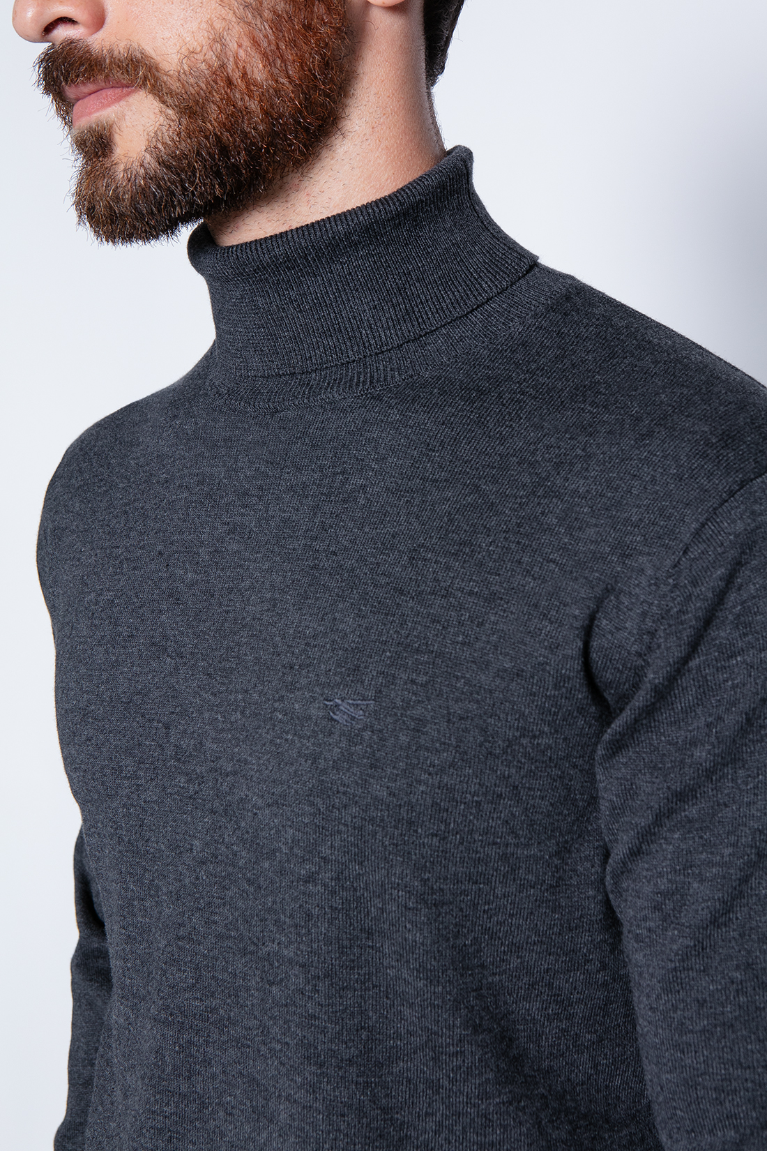 SWEATER SMART CASUAL TURTLE NECK GRAPHITE - 5