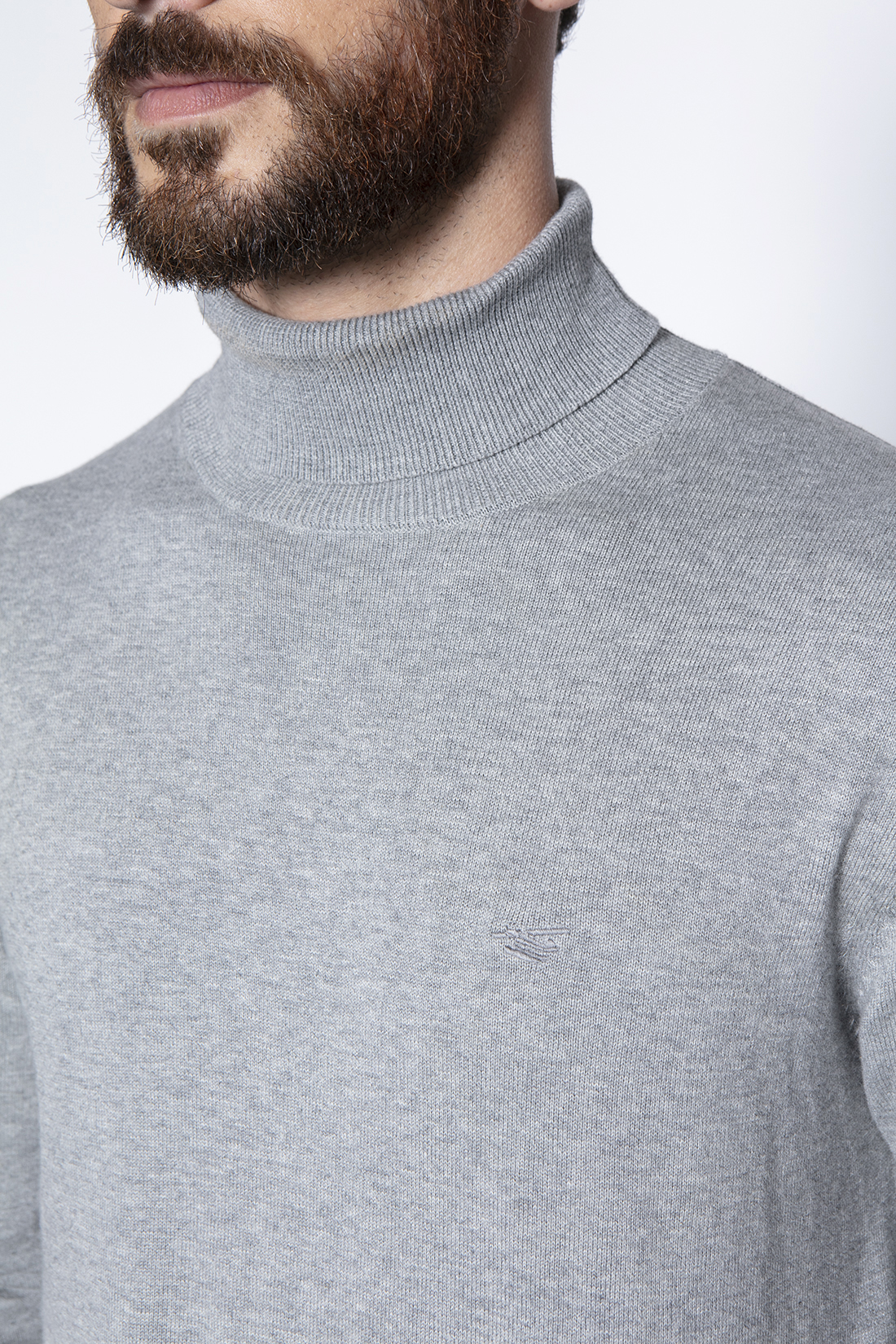 SWEATER SMART CASUAL TURTLE NECK LT GREY - 5