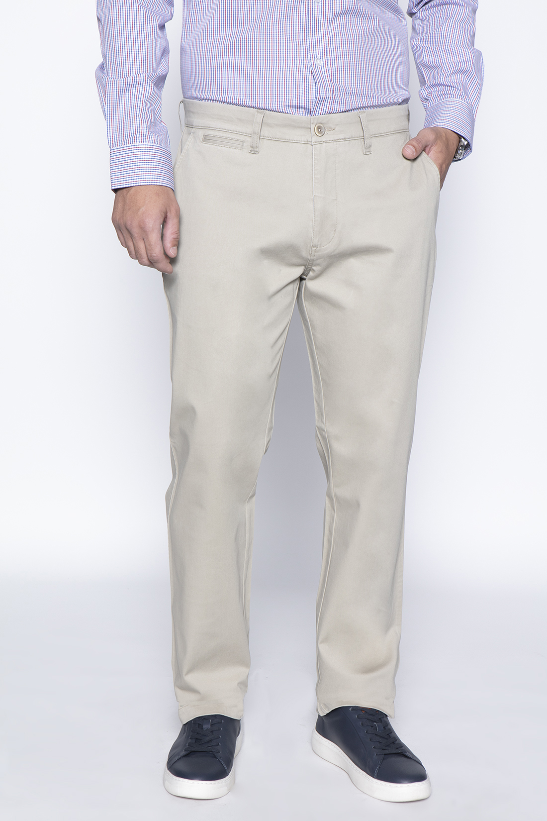 PANTALÓN TWILL WITHOUT PLEATS L/33 ALMOND - 1