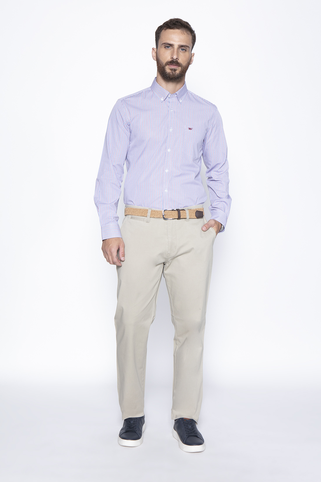 PANTALÓN TWILL WITHOUT PLEATS L/33 ALMOND - 4