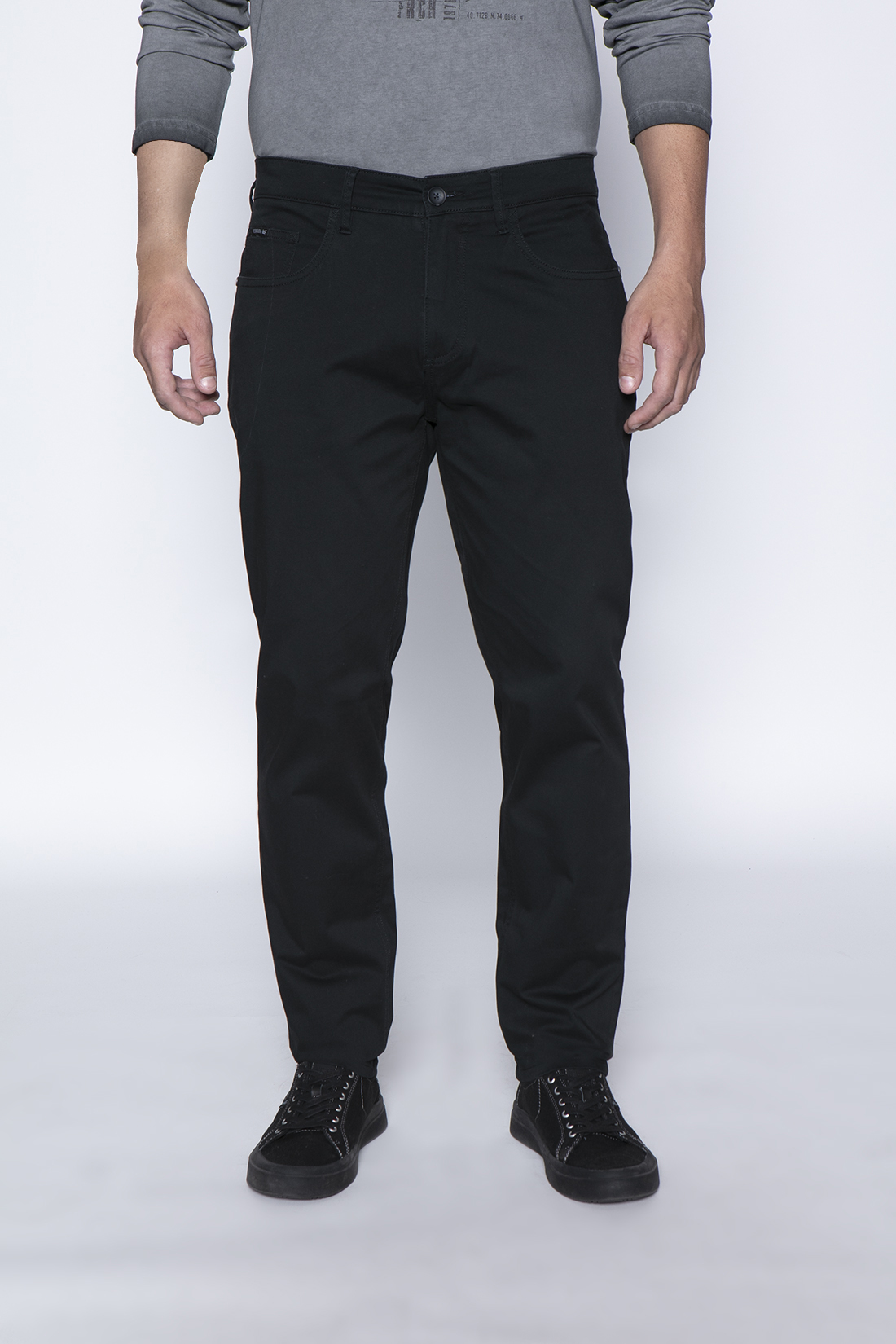 PANTALÓN ALGODÓN HOMBRE FEROUCH NEGRO 206009X0016 FIVE POCKET - 1