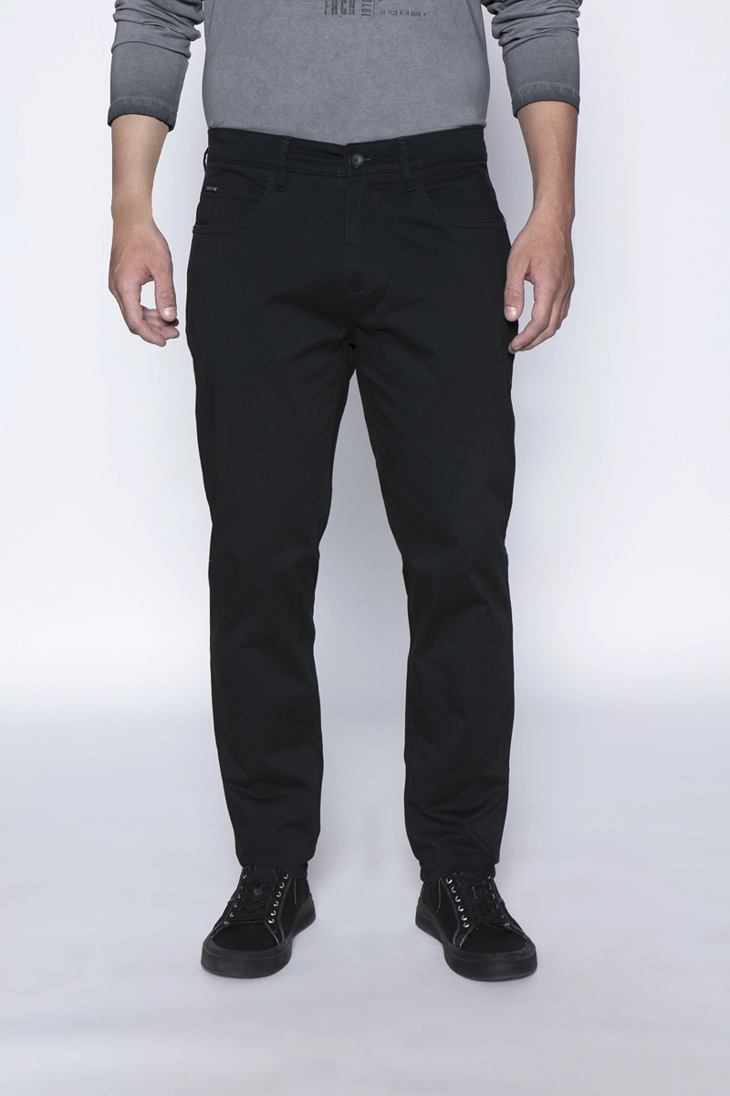 PANTALÓN ALGODÓN HOMBRE FEROUCH NEGRO 206009X0016 FIVE POCKET - 1