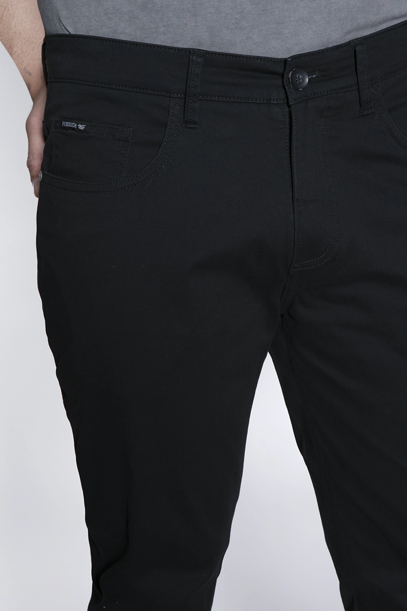 PANTALÓN ALGODÓN HOMBRE FEROUCH NEGRO 206009X0016 FIVE POCKET - 3