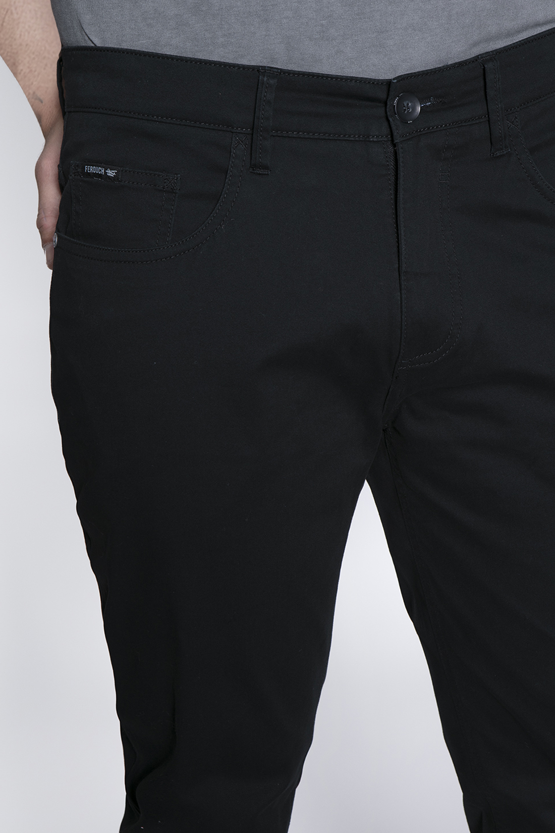 PANTALÓN ALGODÓN HOMBRE FEROUCH NEGRO 206009X0016 FIVE POCKET - 3