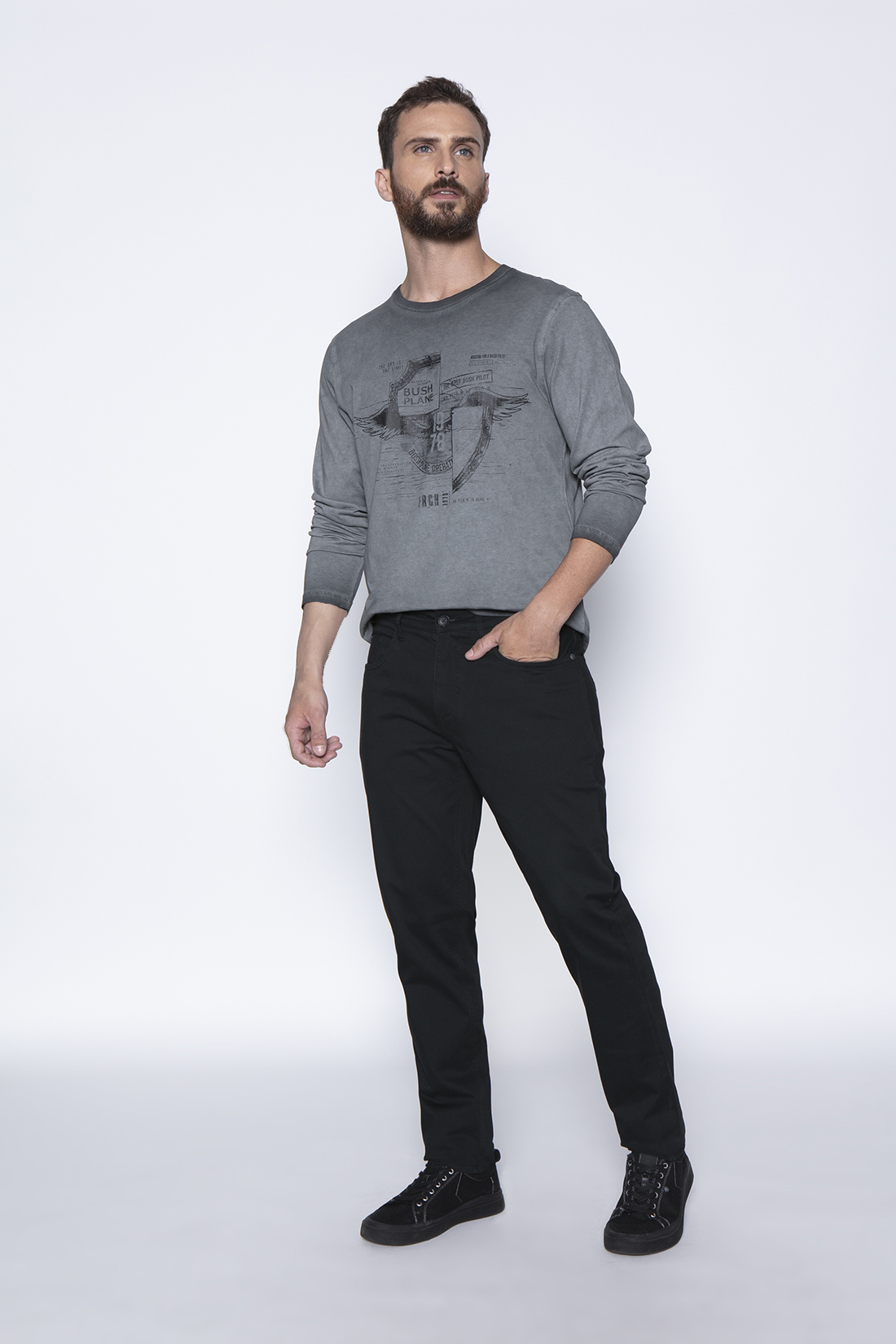 PANTALÓN ALGODÓN HOMBRE FEROUCH NEGRO 206009X0016 FIVE POCKET - 4