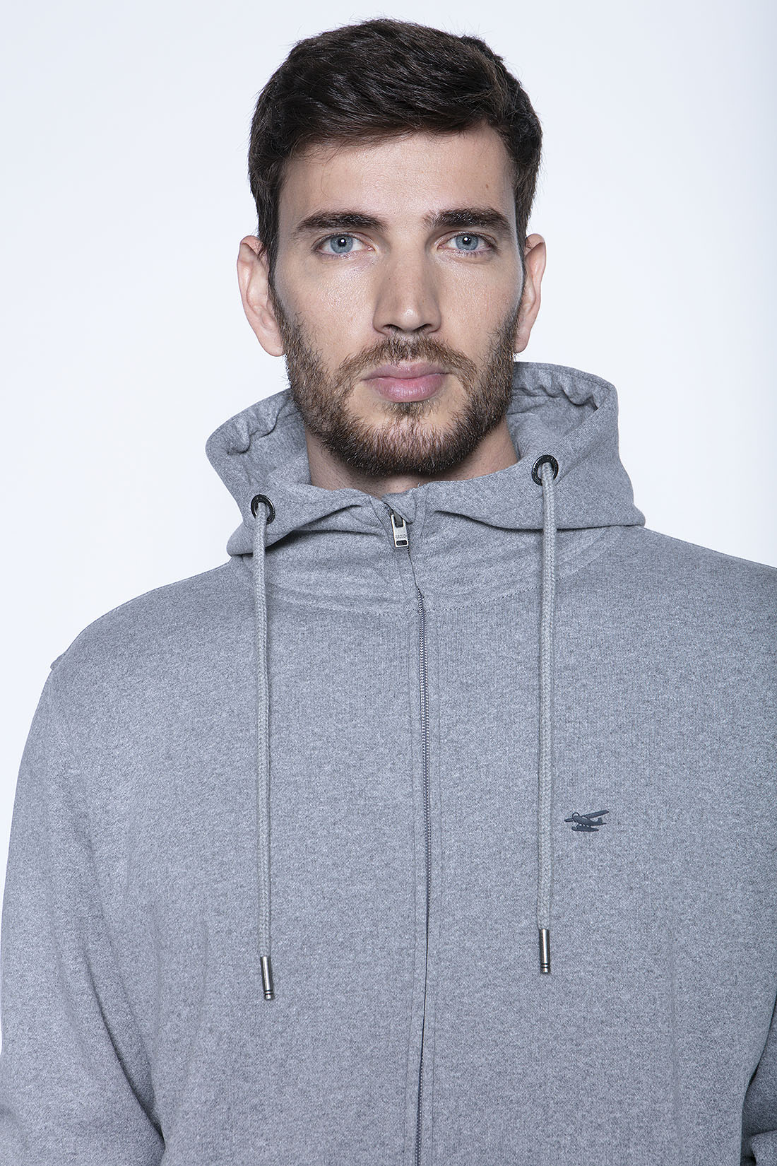 POLERÓN BÁSICO FULL ZIPPER GREY MELANGE - 3
