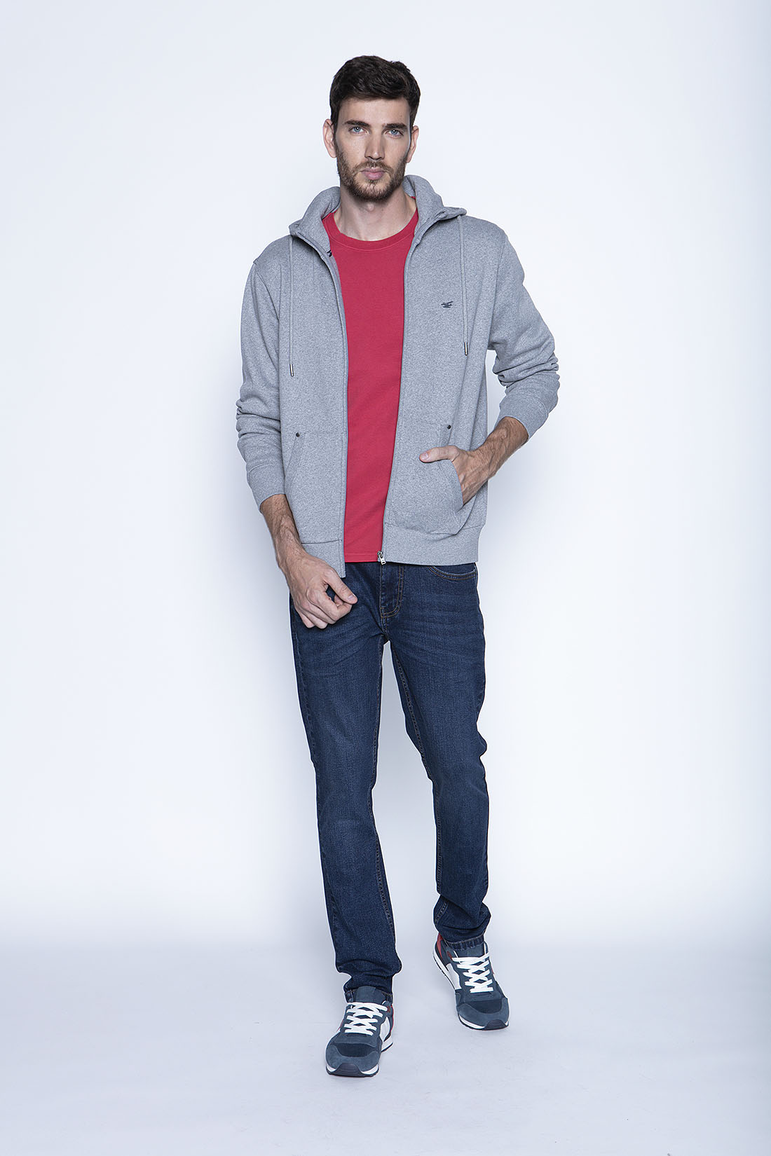 POLERÓN BÁSICO FULL ZIPPER GREY MELANGE - 4