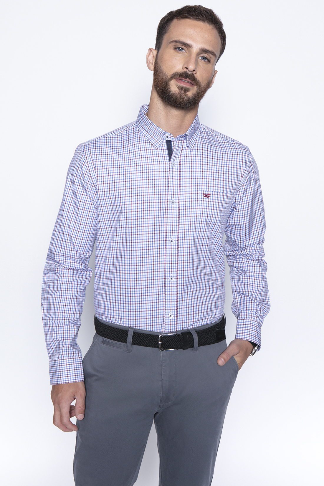 CAMISA CHECKERED MADISON SM RED - 1