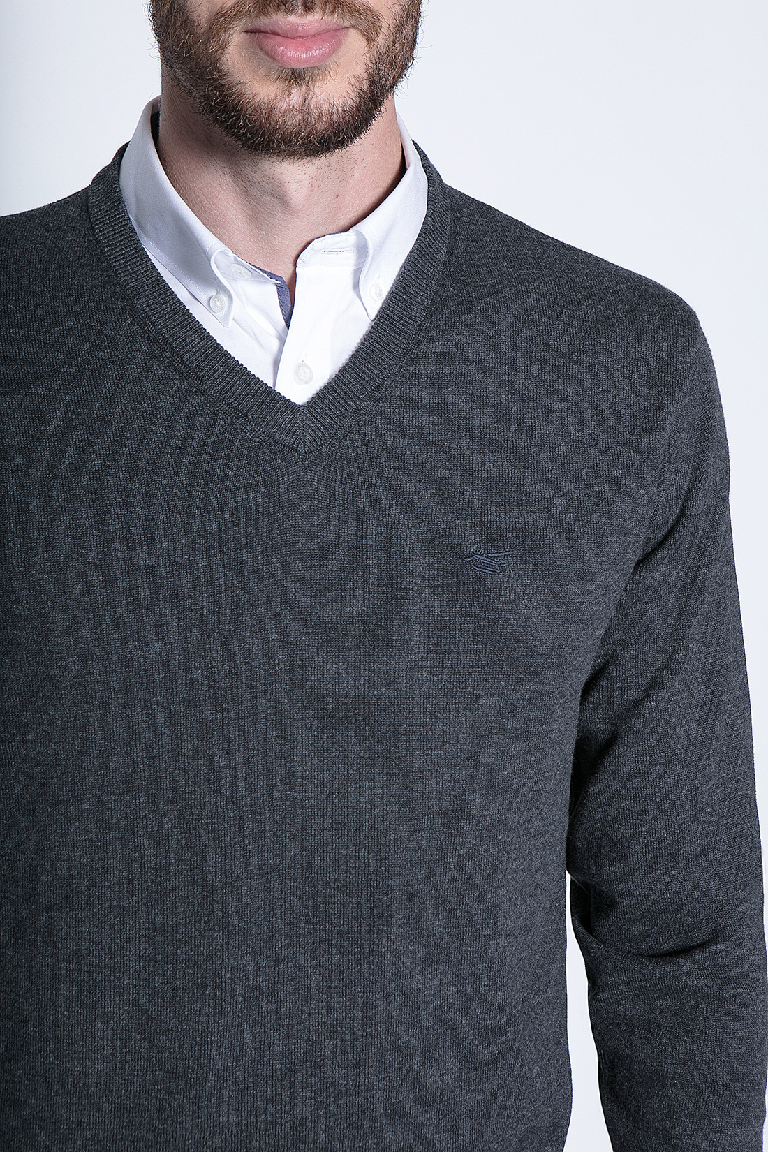 MELANGE SWEATER SMART CASUAL L/S GRAPHITE - 5