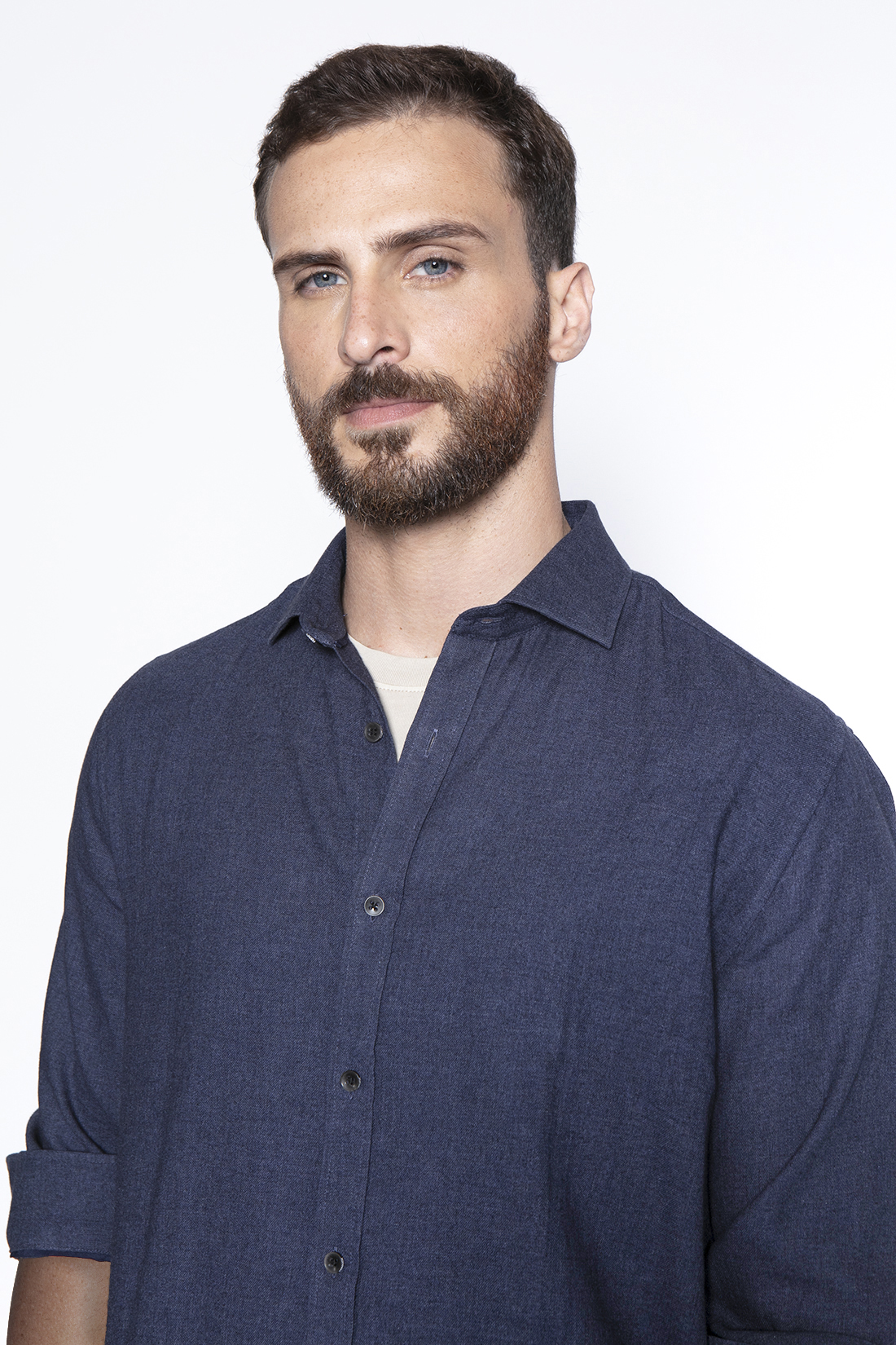 CAMISA SPORT F NAVY MELANGE - 3