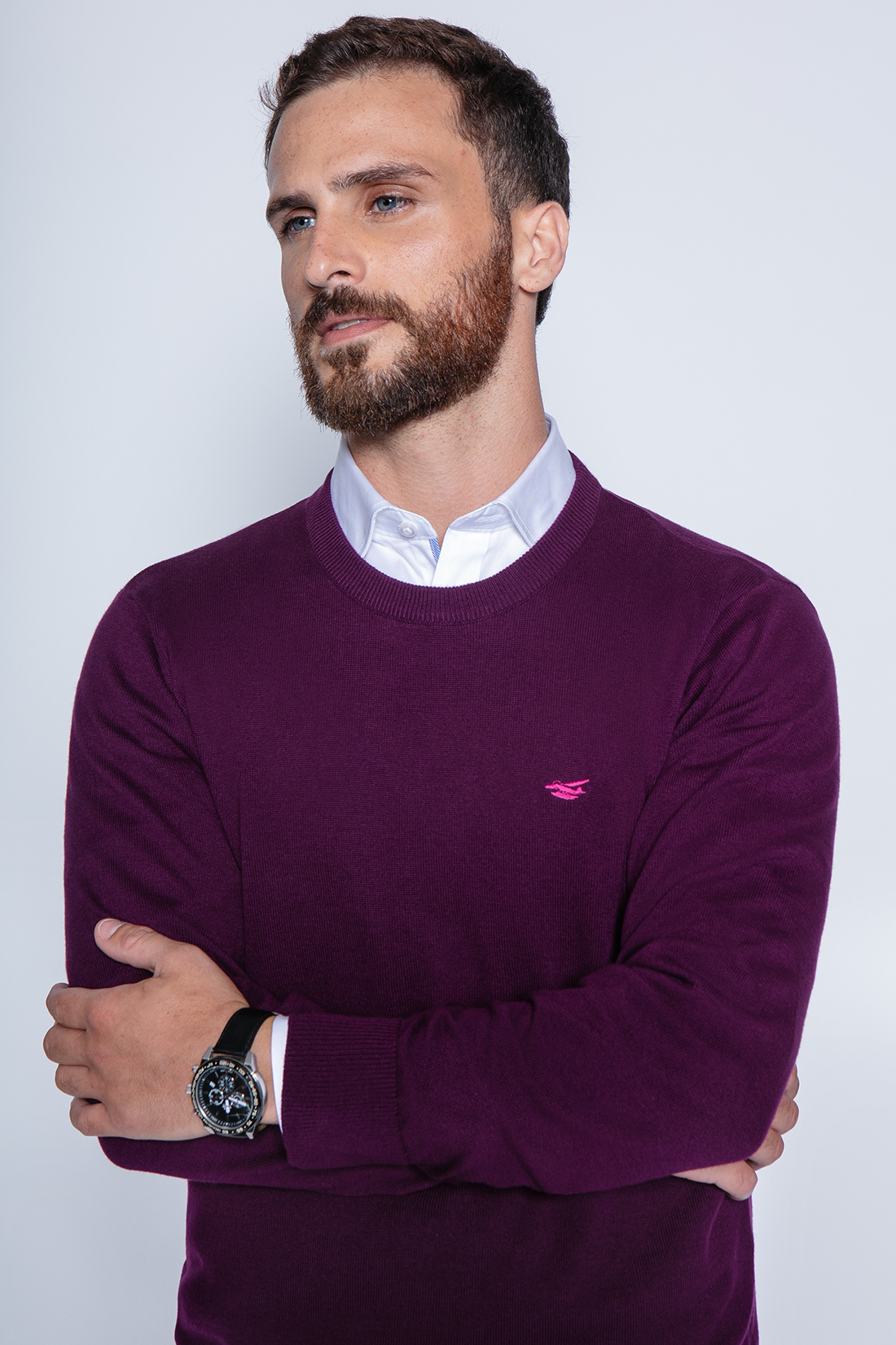 SWEATER ROUND NECK PARIS GRAPE - 3