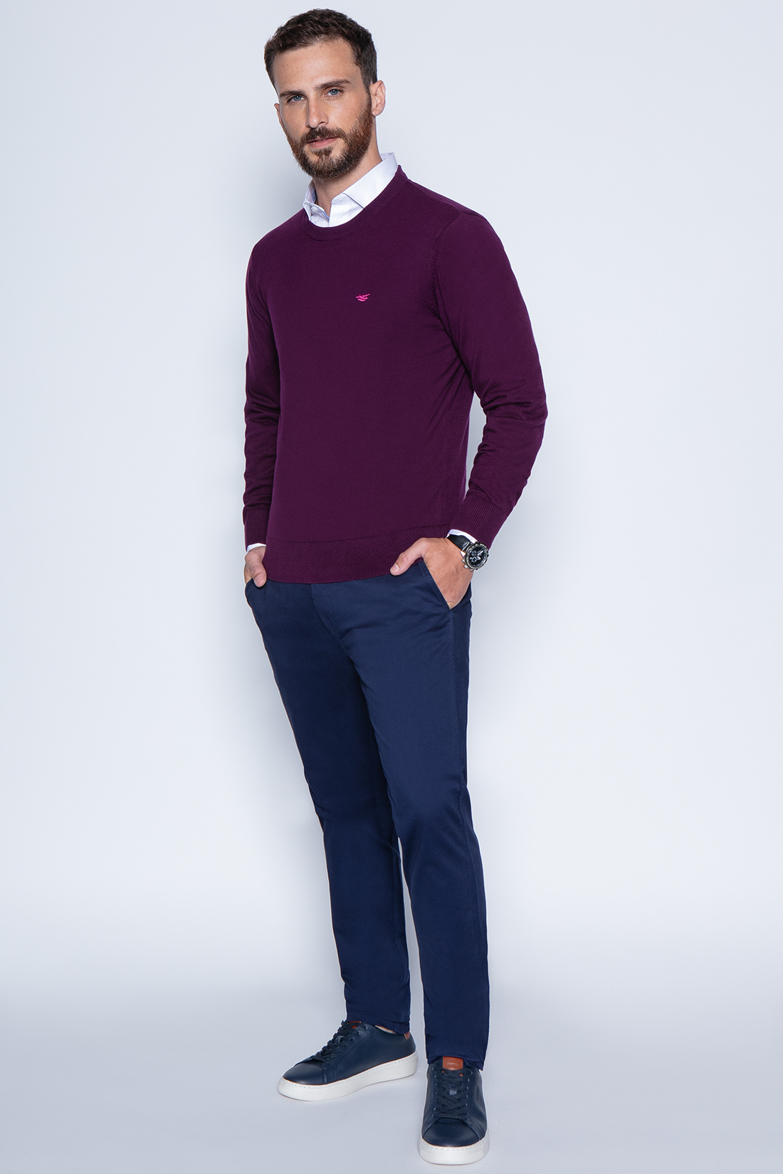 SWEATER ROUND NECK PARIS GRAPE - 4