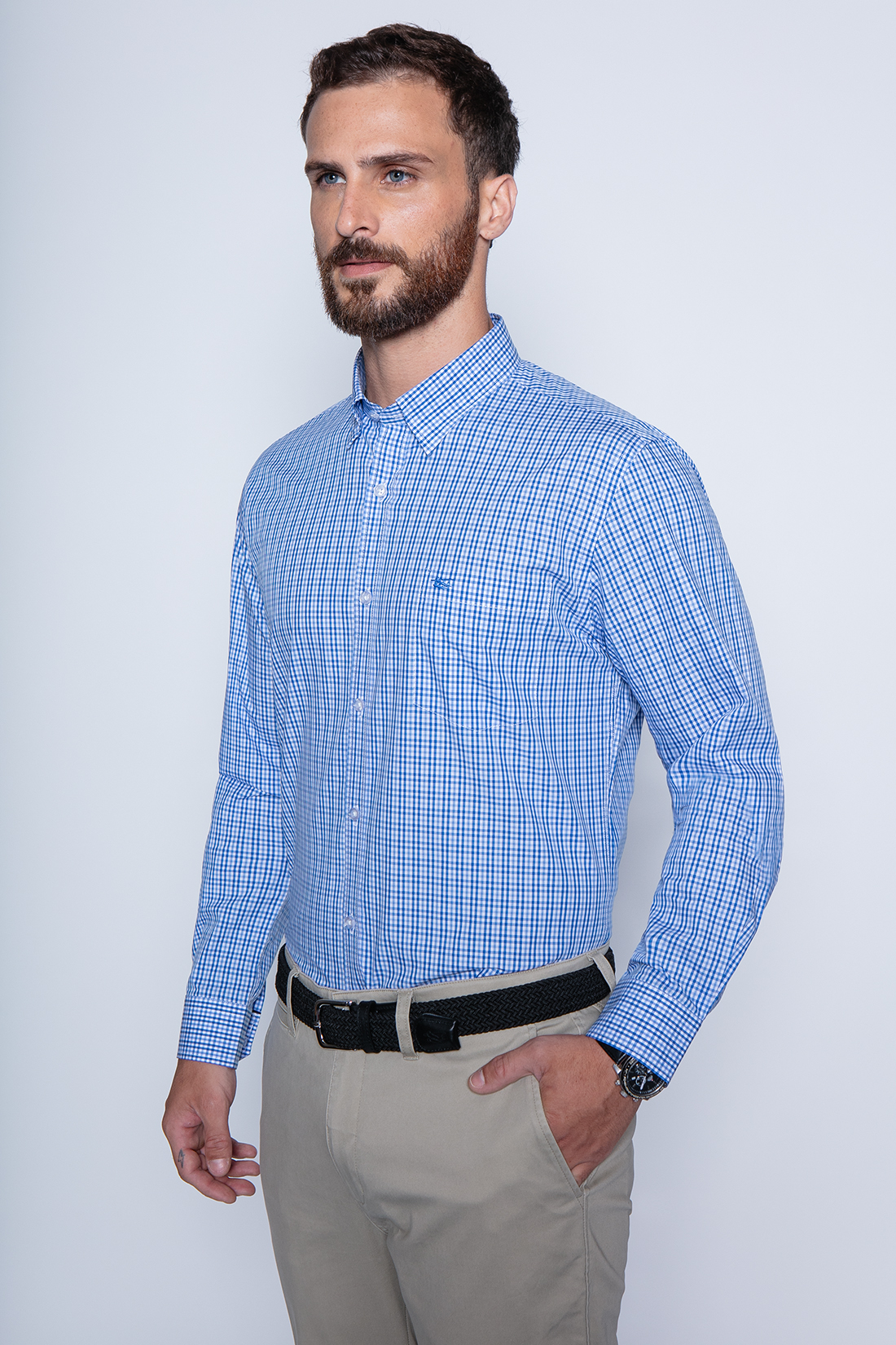 CAMISA CUADRO DUBLIN SM SKY - 1
