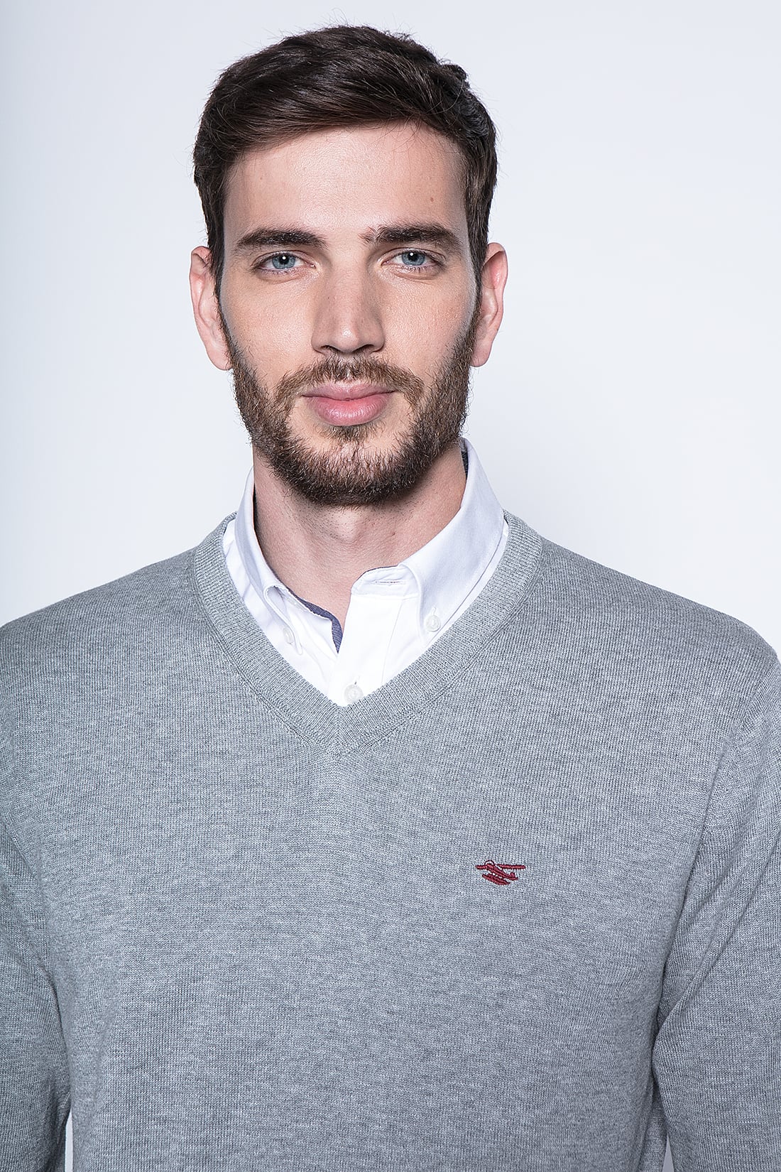 MELANGE SWEATER SMART CASUAL L/S LT GREY - 3