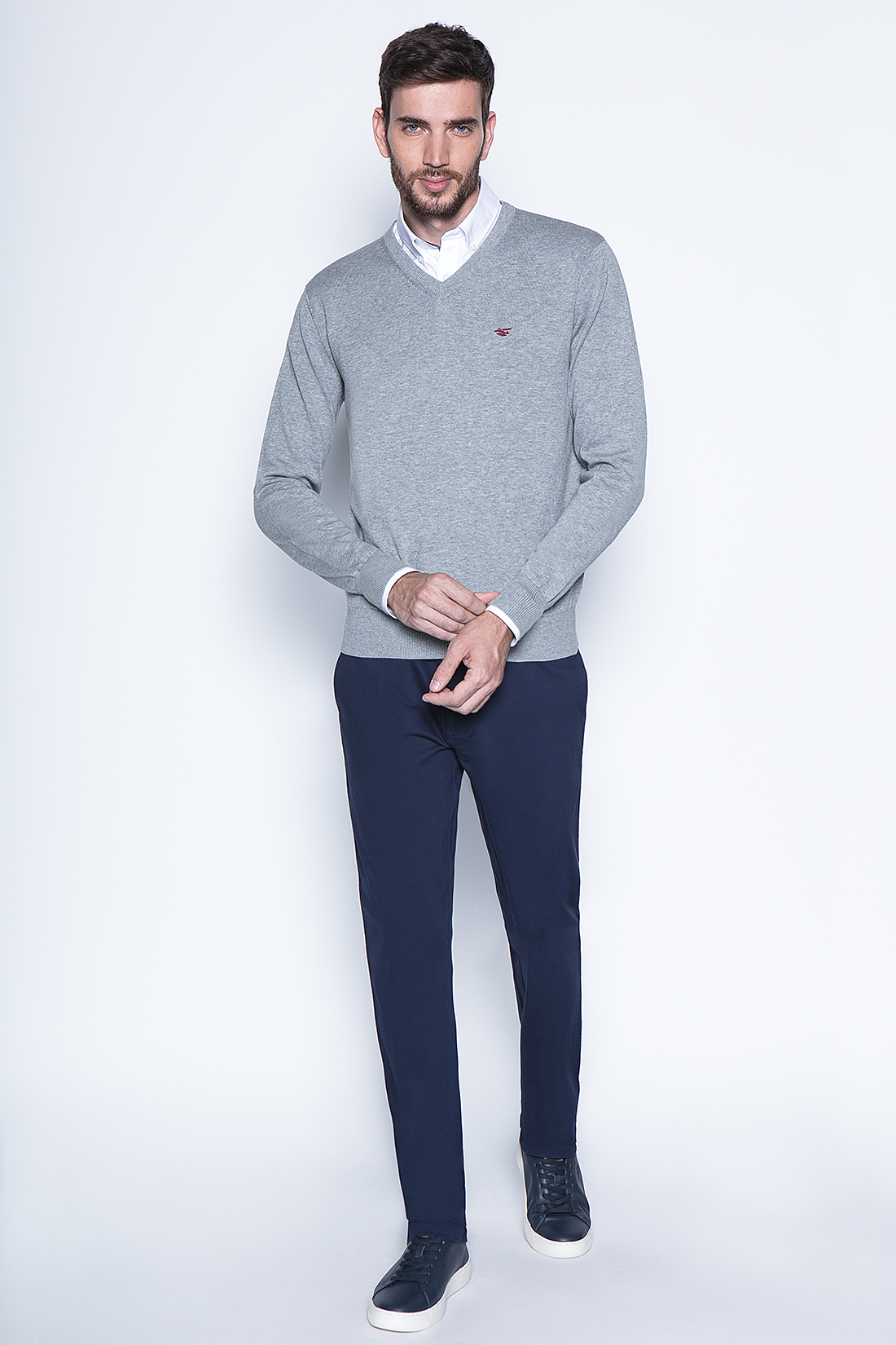 MELANGE SWEATER SMART CASUAL L/S LT GREY - 4