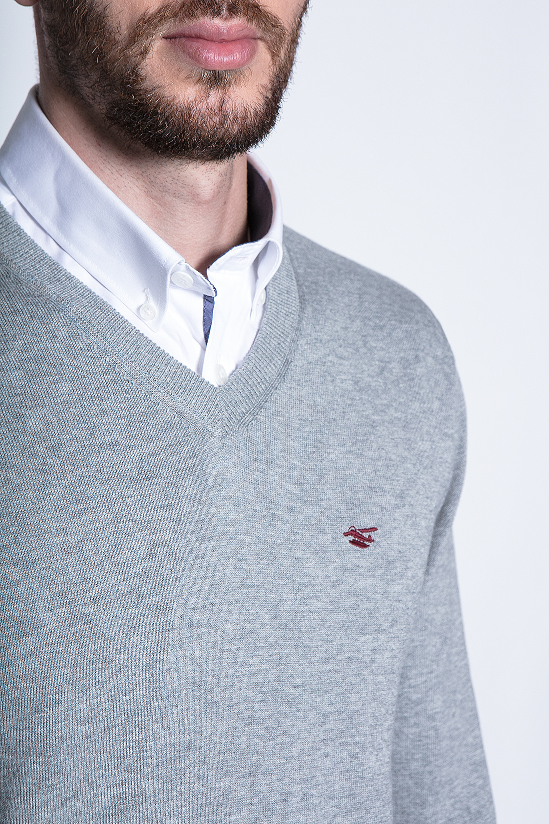 MELANGE SWEATER SMART CASUAL L/S LT GREY - 5