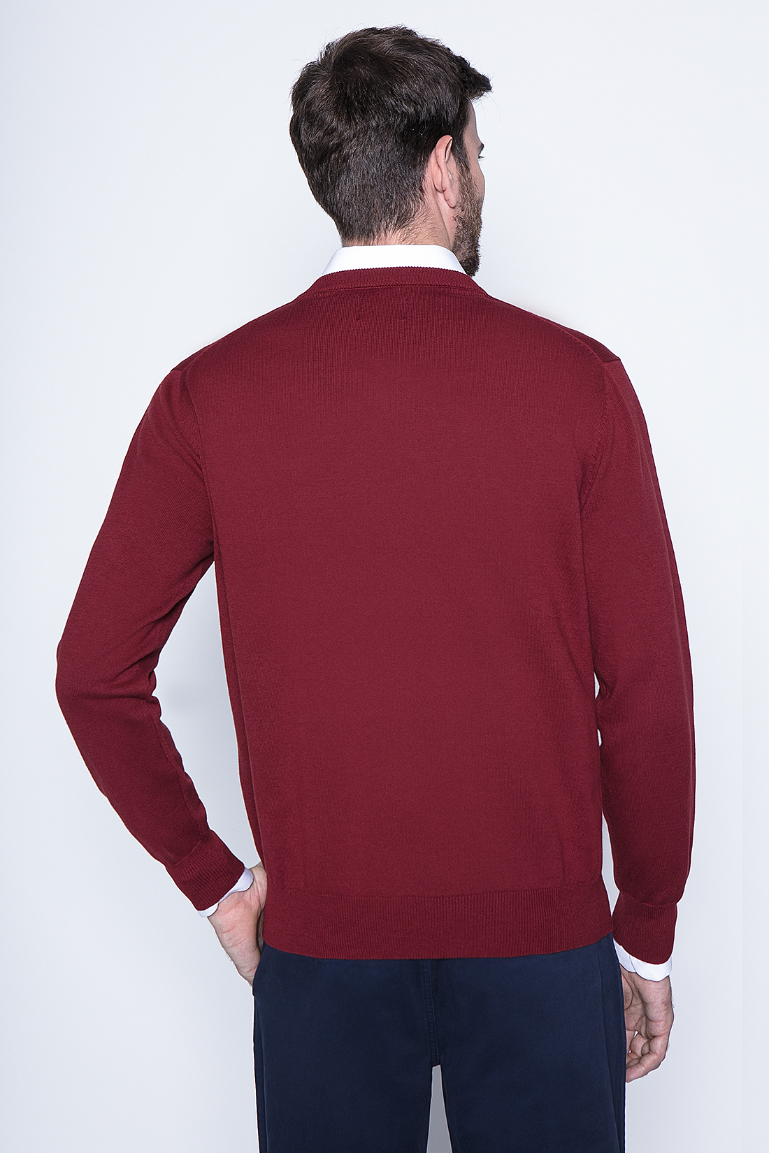 SWEATER BURGUNDY SMART CASUAL L/S - 2