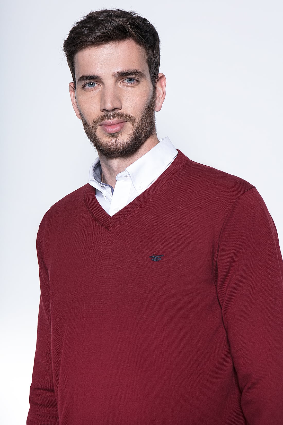 SWEATER BURGUNDY SMART CASUAL L/S - 3