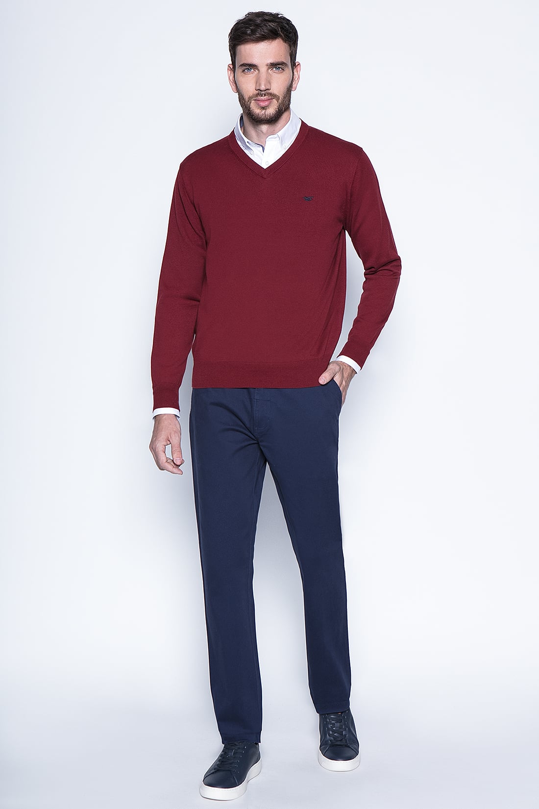 SWEATER BURGUNDY SMART CASUAL L/S - 4