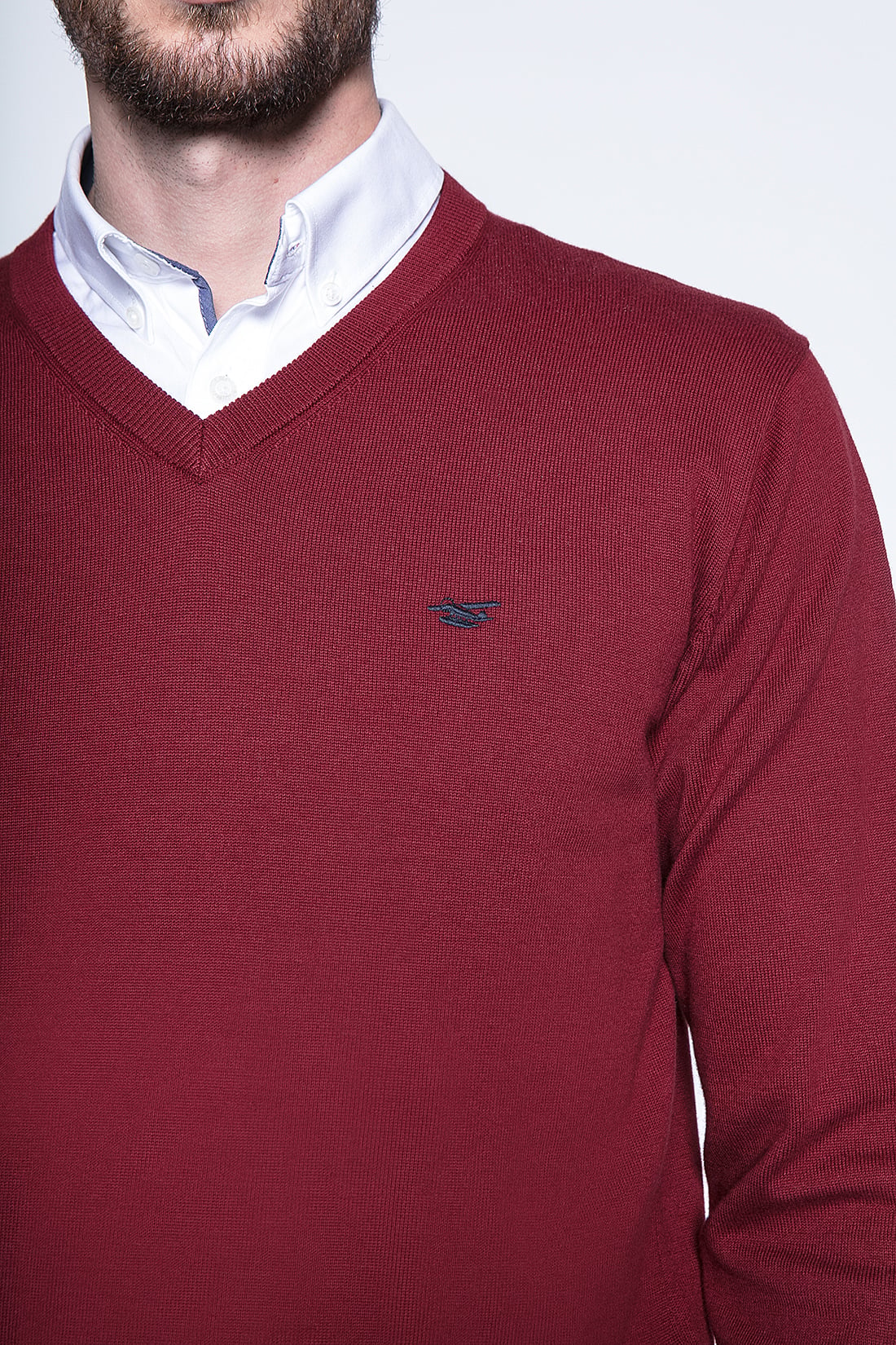 SWEATER BURGUNDY SMART CASUAL L/S - 5