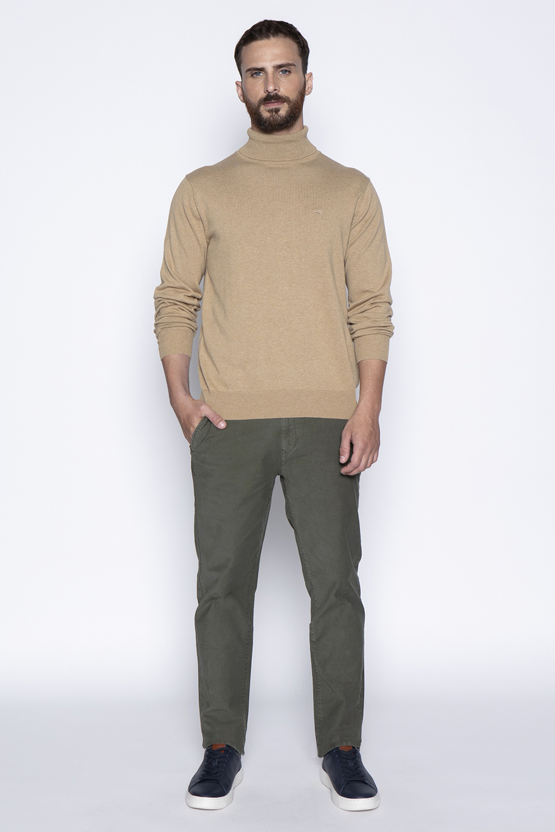 SWEATER SMART CASUAL TURTLE NECK CAMEL - 4
