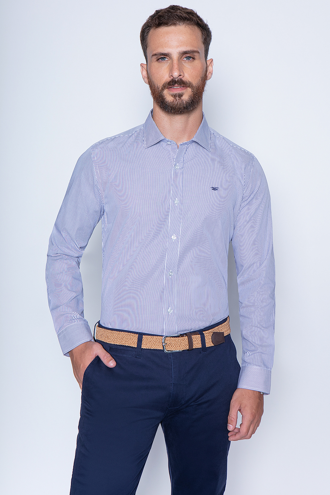 CAMISA ALBANY NAVY SMART CASUAL - 1