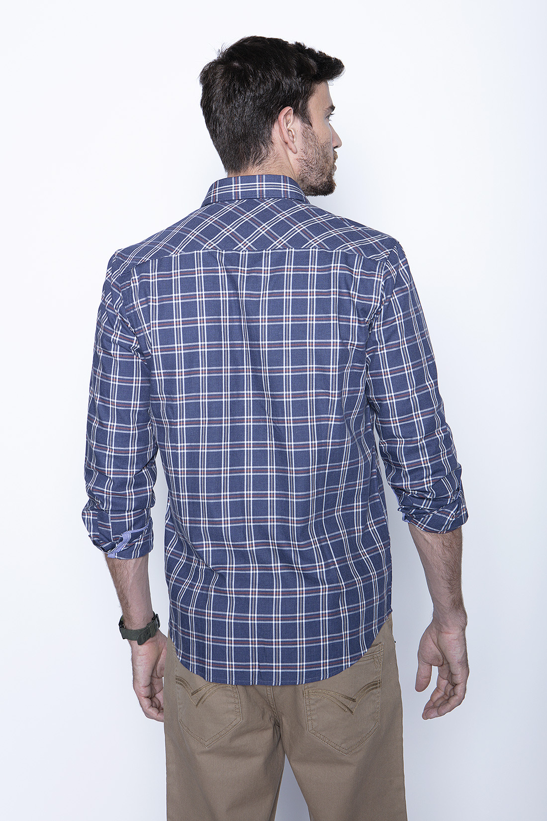 CAMISA CHECK II F NAVY - 2