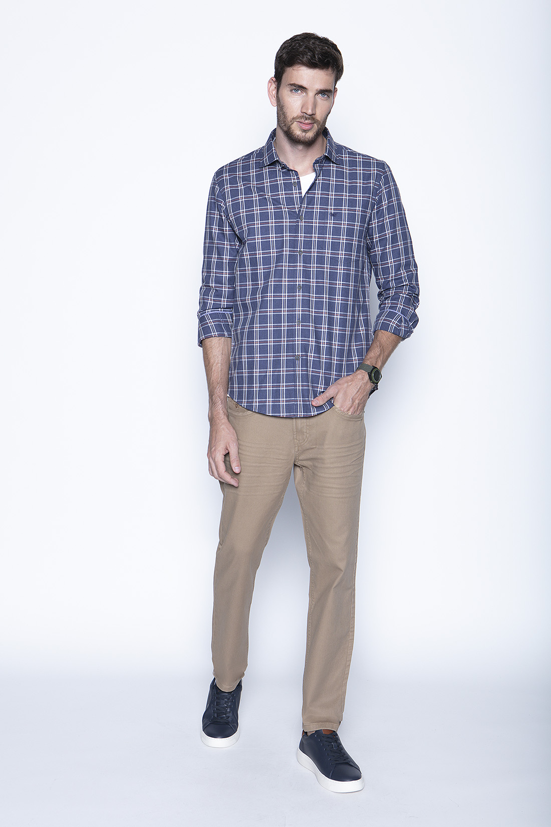 CAMISA CHECK II F NAVY - 4