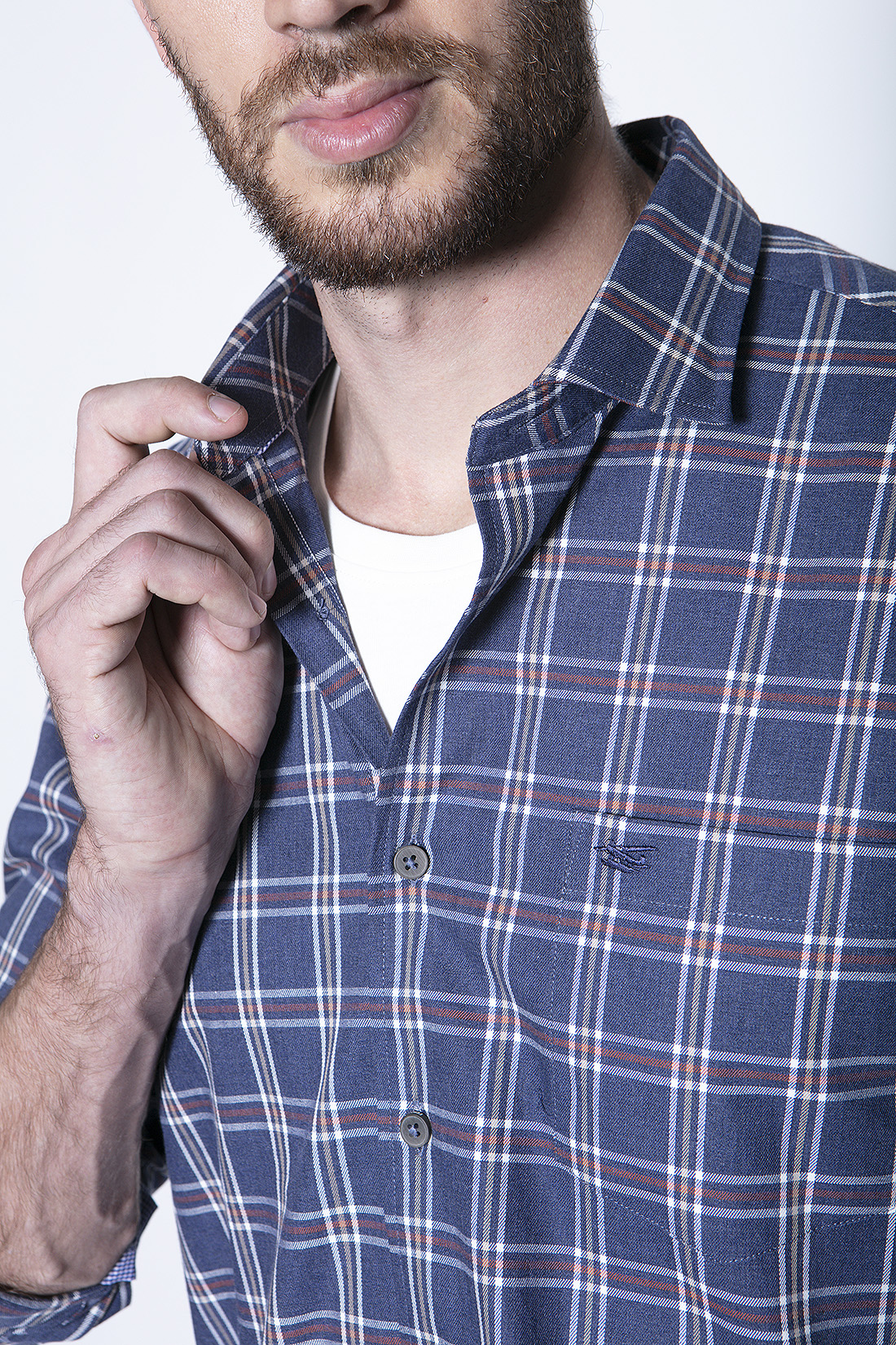 CAMISA CHECK II F NAVY - 5