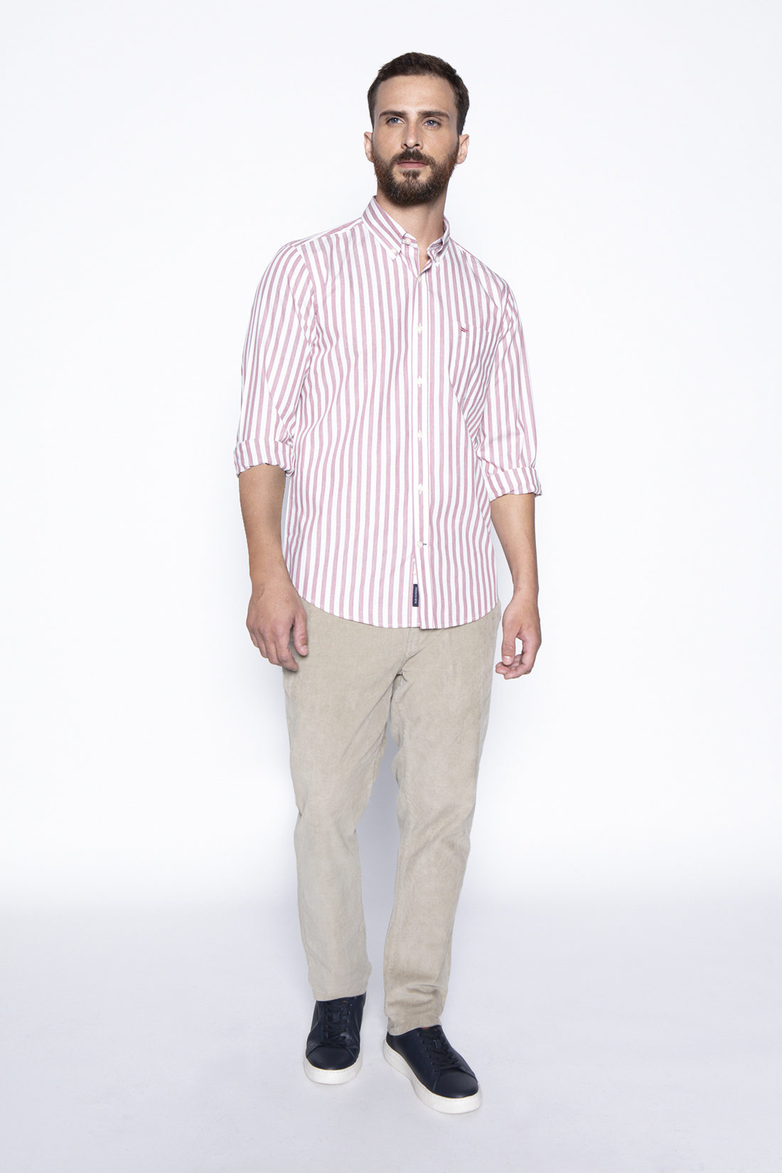CAMISA LISTADA NEW YORK F BURGUNDY - 4