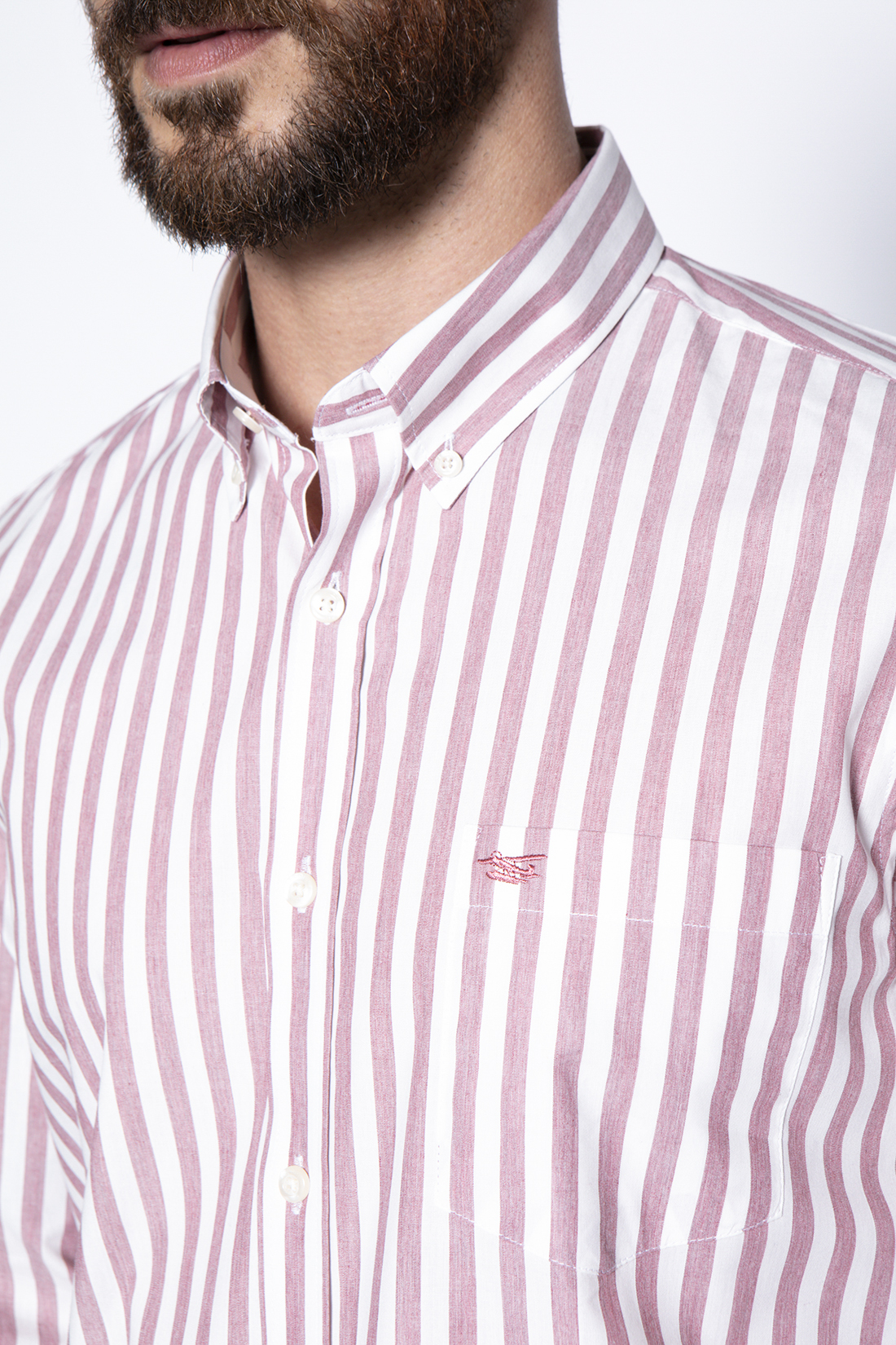 CAMISA LISTADA NEW YORK F BURGUNDY - 5