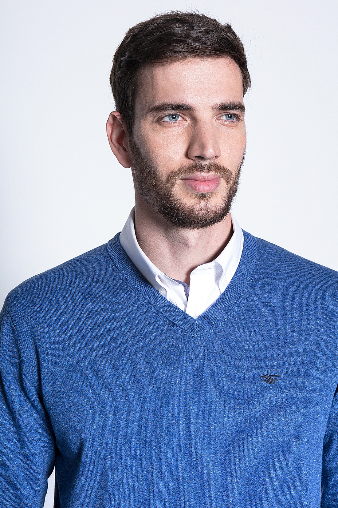 MELANGE SWEATER SMART CASUAL L/S BLUE - 3