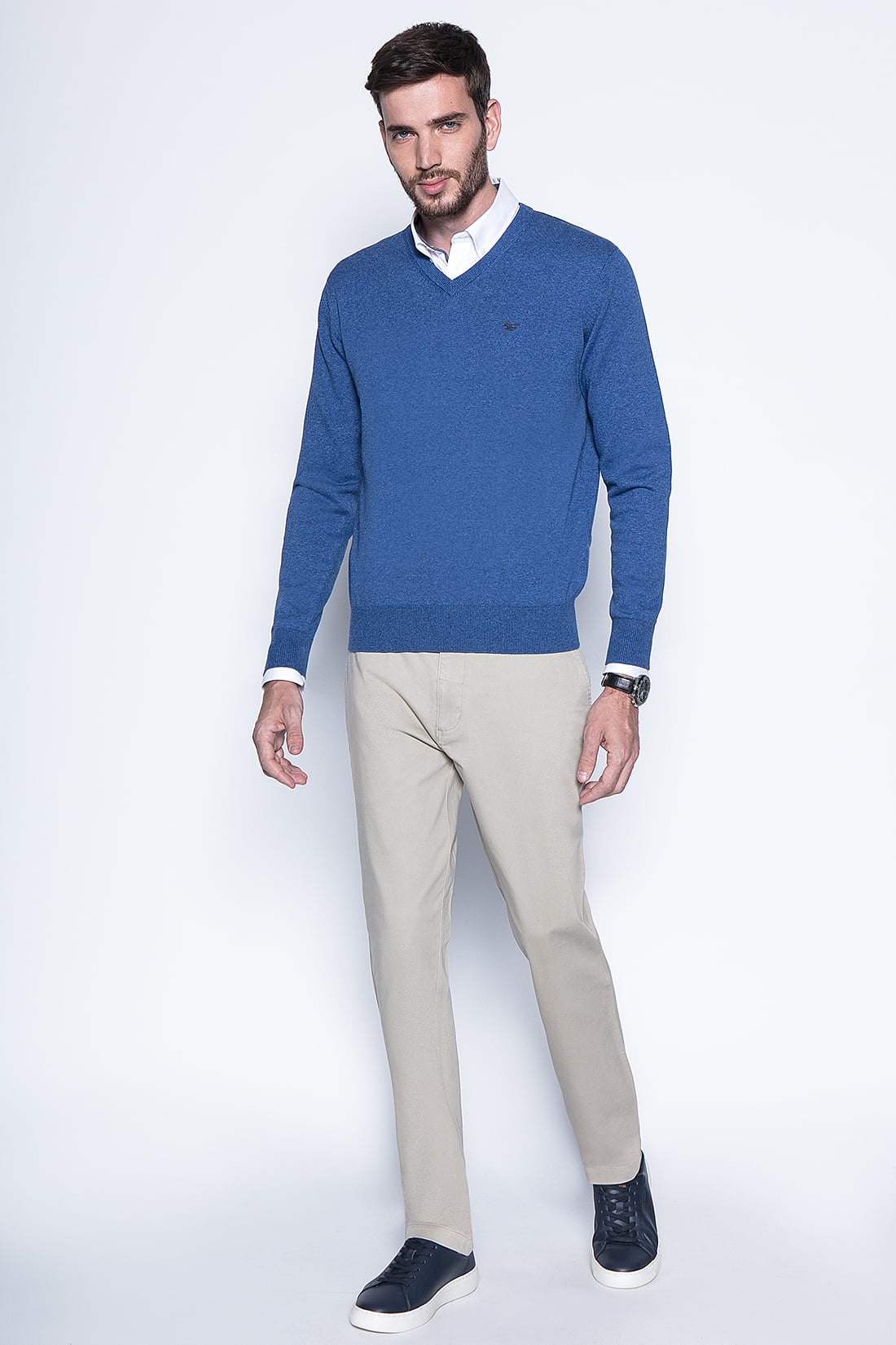 MELANGE SWEATER SMART CASUAL L/S BLUE - 4