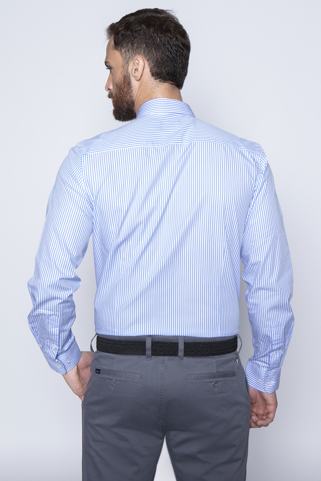CAMISA STRIPED SILVER SM SKY - 2