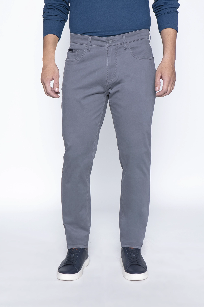 PANTALÓN ALGODÓN HOMBRE FEROUCH GRIS 206009X0107 METAL FIVE POCKET - 1