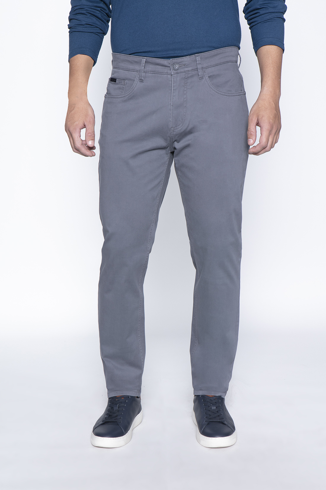 PANTALÓN ALGODÓN HOMBRE FEROUCH GRIS 206009X0107 METAL FIVE POCKET - 1