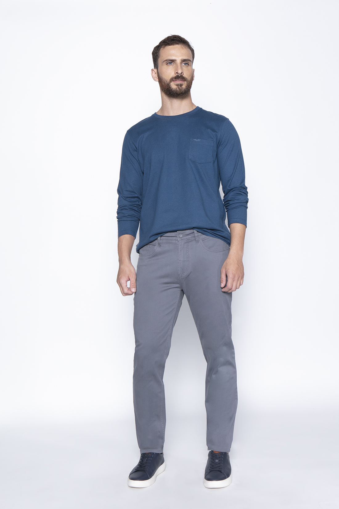 PANTALÓN ALGODÓN HOMBRE FEROUCH GRIS 206009X0107 METAL FIVE POCKET - 4