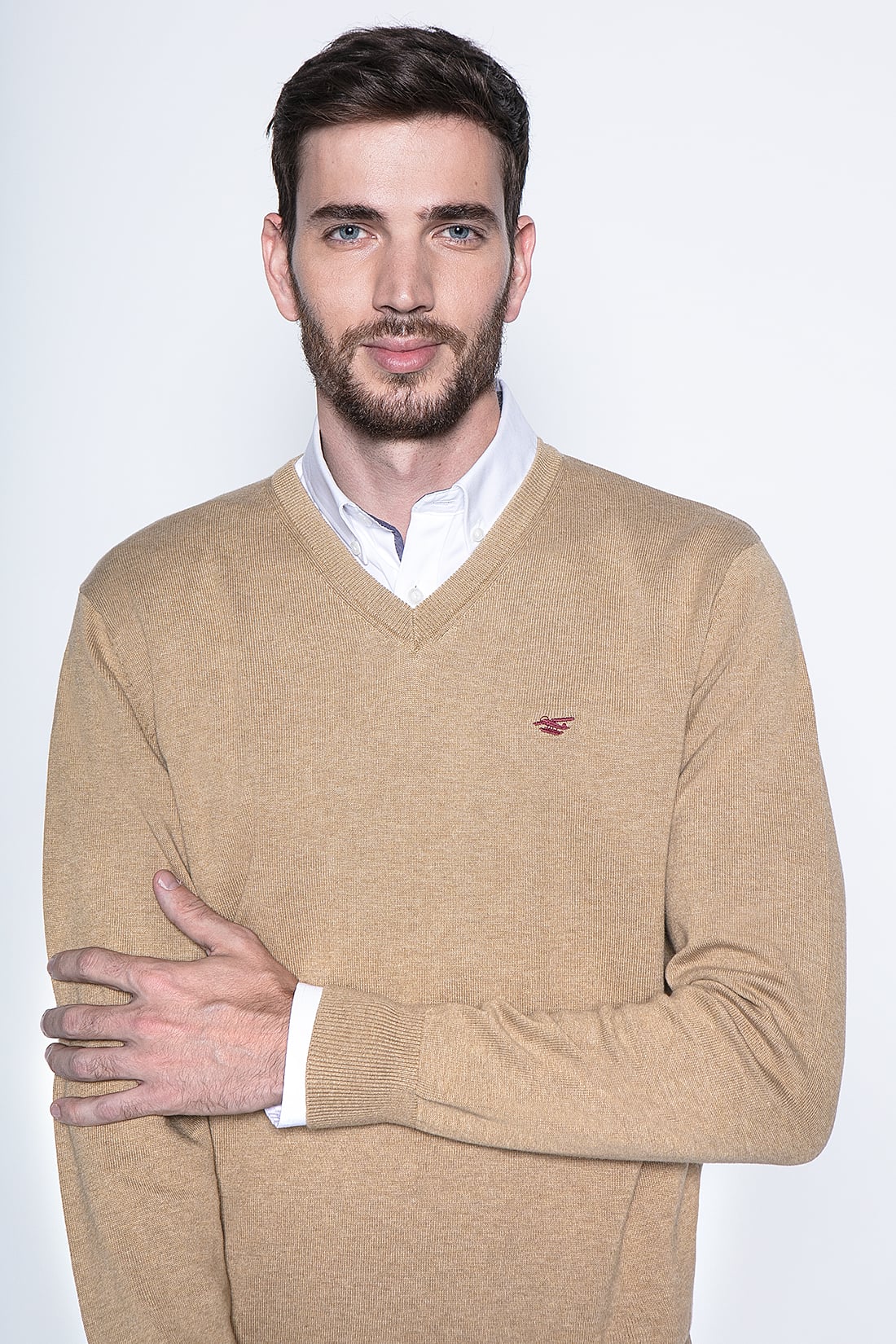 MELANGE SWEATER SMART CASUAL L/S CAMEL - 3