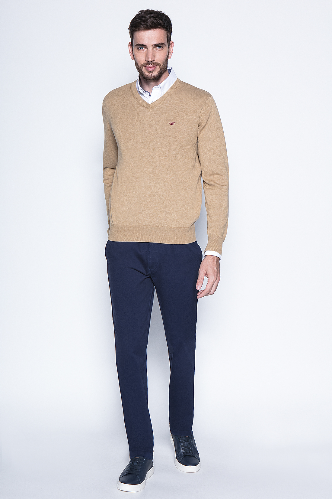 MELANGE SWEATER SMART CASUAL L/S CAMEL - 4