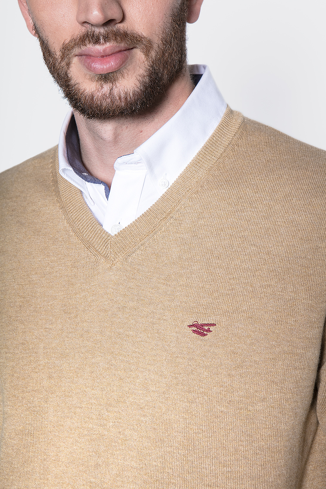 MELANGE SWEATER SMART CASUAL L/S CAMEL - 5