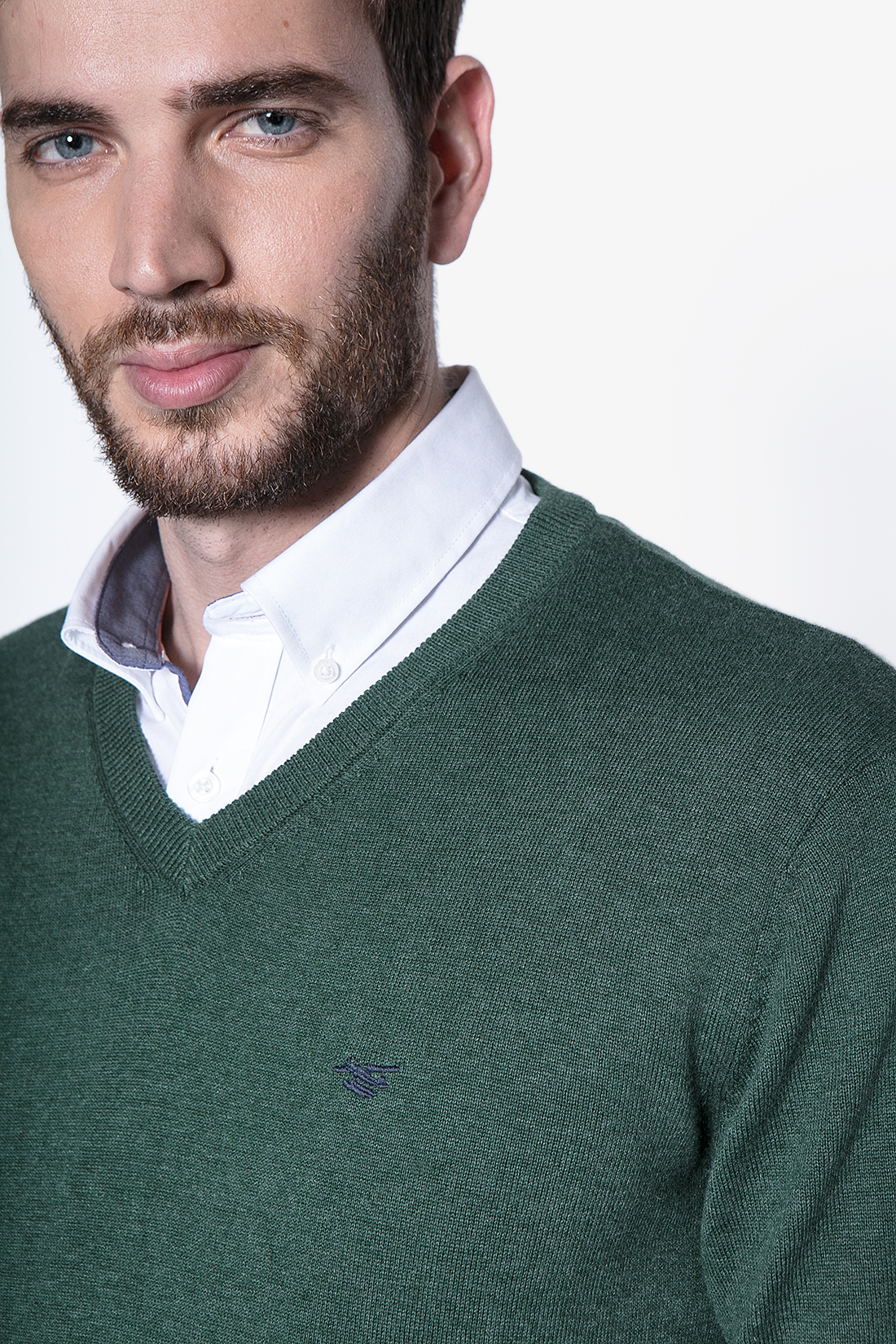 MELANGE SWEATER SMART CASUAL L/S MILITARY - 5