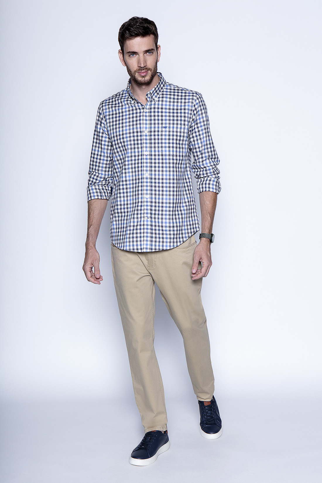 CAMISA CHECK VIRGINIA F NAVY - 4