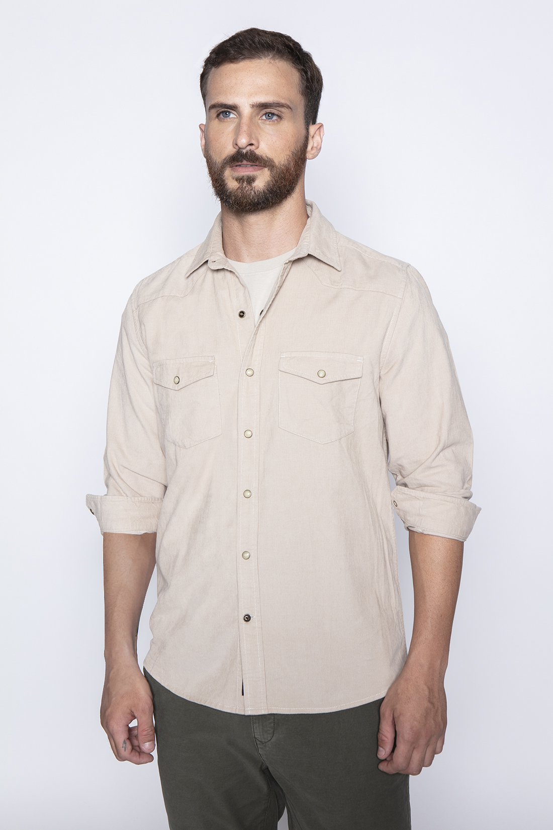 CAMISA CORDUROY F SAND - 1