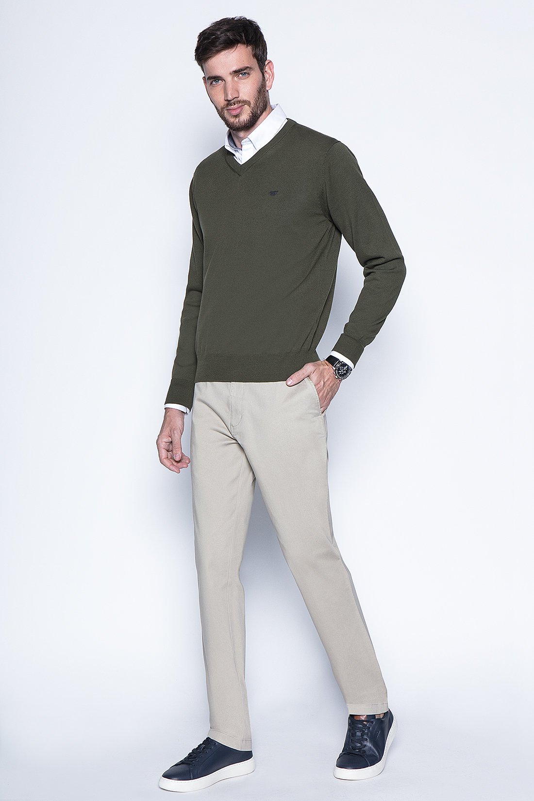SWEATER SMART CASUAL L/S MILITARY - 4